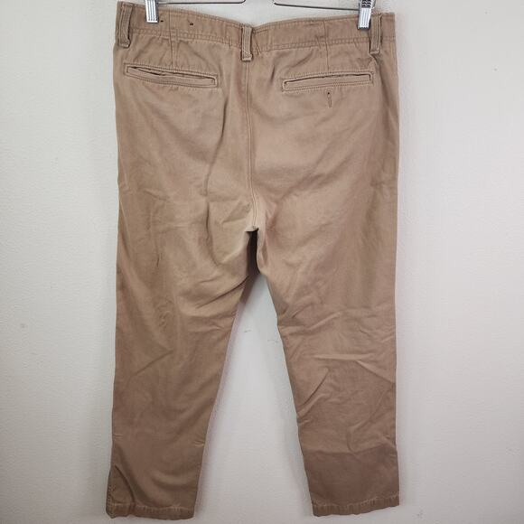 American Eagle Outfitters Mens Tan Chino Pants 33x34 Relaxed Straight Distressed - Picture 4 of 8